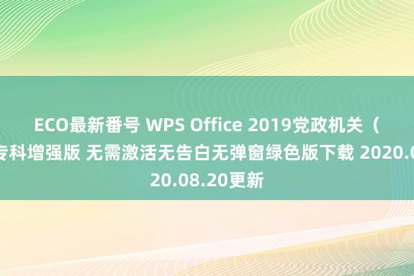 ECO最新番号 WPS Office 2019党政机关（政府版）专科增强版 无需激活无告白无弹窗绿色版下载 2020.08.20更新