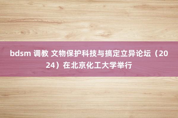 bdsm 调教 文物保护科技与搞定立异论坛（2024）在北京化工大学举行