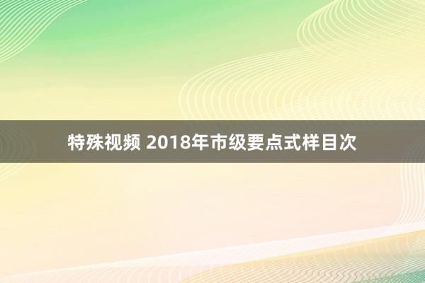 特殊视频 2018年市级要点式样目次