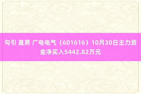 勾引 直男 广电电气（601616）10月30日主力资金净买入5442.82万元